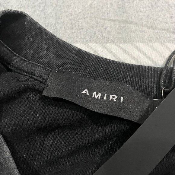 Amiri Distressed Vintage Sleeveless Tank Top In Black. - Picture 3 of 4